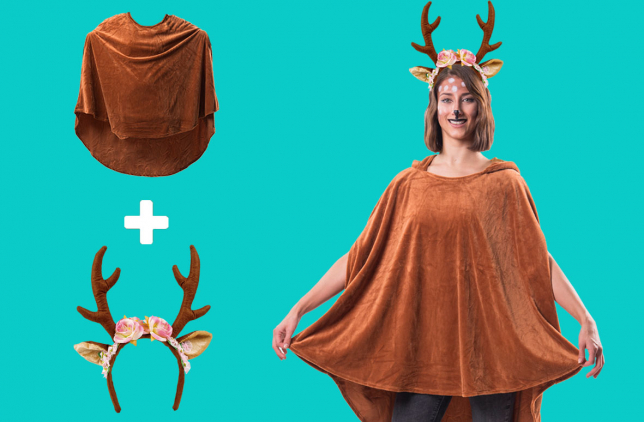 DIY Reh-Kostüm - Brauner Poncho aus Plüsch